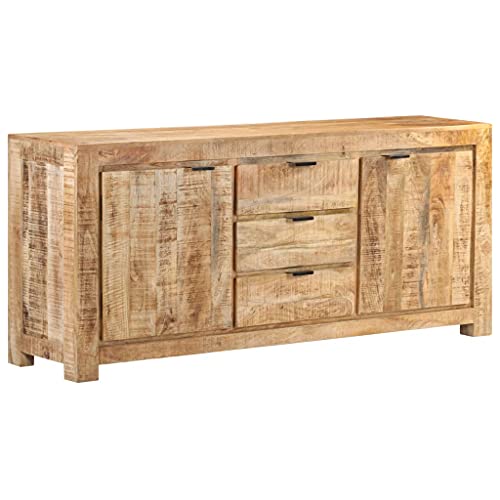 Qnhdfrt Sideboard aus rauem Mangoholz 175 cm breit mit 2 Türen 3 Schubladen Robustes Beistellmöbel für Wohnzimmer und Schlafzimmer Natürliche Holzmaserung Qnhdfrt Sideboard aus rauem Mangoholz 175 cm breit mit 2 Türen 3 Schubladen Robustes Beistellmöbel für Wohnzimmer und Schlafzimmer Natürliche Holzmaserung von Qnhdfrt