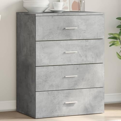 Qnhdfrt Sideboard für Wohnzimmer Betongrau Holzwerkstoff Schrank 60x39x80 cm Mit Viel Stauraum Robustes Design Praktische Aufbewahrung von Qnhdfrt