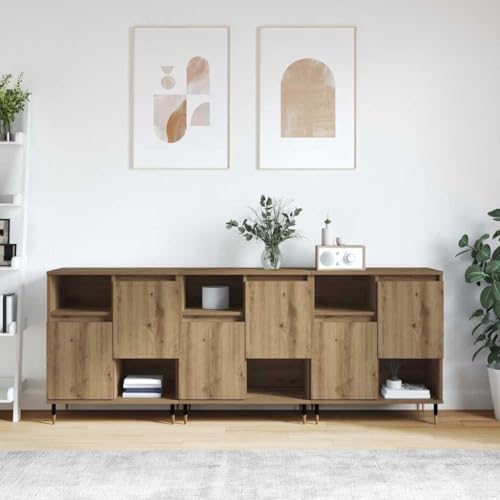 Qnhdfrt Sideboard im Set 3 Stück Modernes Lowboard 180 x 35 x 70 cm Eiche Handwerklich Holzwerkstoff mit 6 Türen Breit Stauraum für Wohnzimmer Esszimmer Flur Qnhdfrt Sideboard im Set 3 Stück Modernes Lowboard 180 x 35 x 70 cm Eiche Handwerklich Holzwerkstoff mit 6 Türen Breit Stauraum für Wohnzimmer Esszimmer Flur von Qnhdfrt