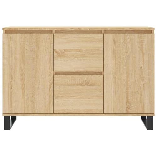 Qnhdfrt Sideboard in Sonoma-Eiche aus Holzwerkstoff mit Eisenbeinen 104x35x70 cm Breit Beistellschrank für Wohnzimmer Flur und Esszimmer mit viel Stauraum und dekorativer Oberseite Qnhdfrt Sideboard in Sonoma-Eiche aus Holzwerkstoff mit Eisenbeinen 104x35x70 cm Breit Beistellschrank für Wohnzimmer Flur und Esszimmer mit viel Stauraum und dekorativer Oberseite von Qnhdfrt