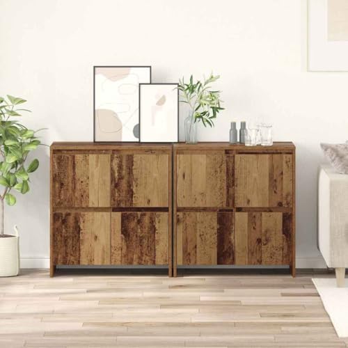 Qnhdfrt Sideboard mit 2 Türen aus Holzwerkstoff im Altholz-Look 70 x 41 x 75 cm – Moderner Aufbewahrungsschrank für Wohnzimmer, Küche & Flur Qnhdfrt Sideboard mit 2 Türen aus Holzwerkstoff im Altholz-Look 70 x 41 x 75 cm – Moderner Aufbewahrungsschrank für Wohnzimmer, Küche & Flur von Qnhdfrt