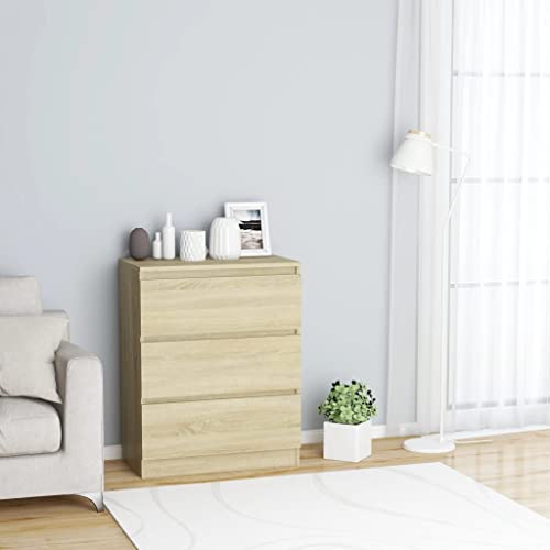 Qnhdfrt Sideboard mit 3 Schubladen Sonoma-Eiche 60x35x76 cm Holzwerkstoff Minimalistisches Design für Wohnzimmer Flur als Lowboard oder Beistellschrank Qnhdfrt Sideboard mit 3 Schubladen Sonoma-Eiche 60x35x76 cm Holzwerkstoff Minimalistisches Design für Wohnzimmer Flur als Lowboard oder Beistellschrank von Qnhdfrt