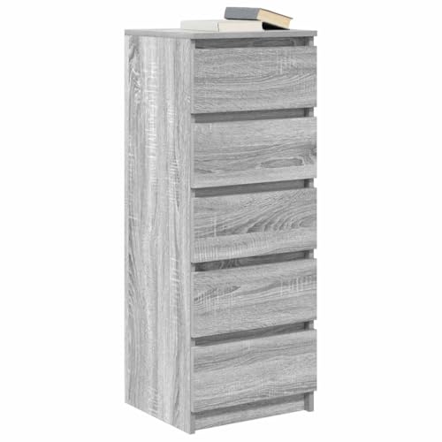Qnhdfrt Sideboard mit 5 Schubladen Grau Sonoma aus Holzwerkstoff 37,5x35x99cm Robuster Aufbewahrungsschrank für Wohnzimmer Küche und Büro mit Fester Tischplatte Qnhdfrt Sideboard mit 5 Schubladen Grau Sonoma aus Holzwerkstoff 37,5x35x99cm Robuster Aufbewahrungsschrank für Wohnzimmer Küche und Büro mit Fester Tischplatte von Qnhdfrt