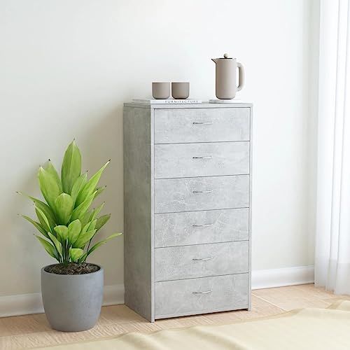 Qnhdfrt Sideboard mit 6 Schubladen Betongrau Holzwerkstoff 50x34x96 cm Aufbewahrungsschrank für Wohnzimmer Schlafzimmer Büro Qnhdfrt Sideboard mit 6 Schubladen Betongrau Holzwerkstoff 50x34x96 cm Aufbewahrungsschrank für Wohnzimmer Schlafzimmer Büro von Qnhdfrt