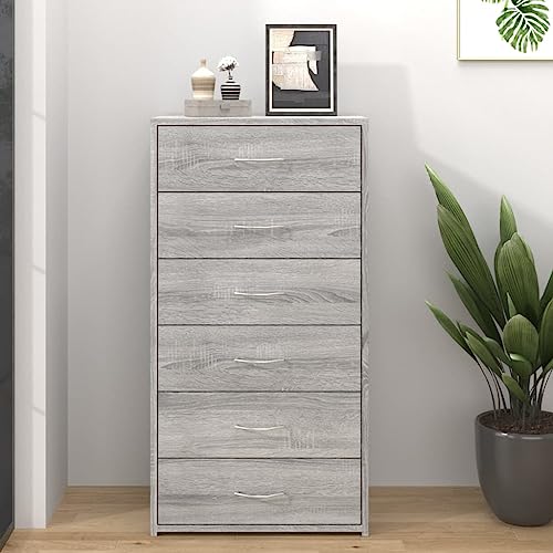 Qnhdfrt Sideboard mit 6 Schubladen Grau Sonoma Holzwerkstoff Kommode 50x34x96cm für Wohnzimmer Küche Flur mit minimalistischem Design und viel Stauraum Qnhdfrt Sideboard mit 6 Schubladen Grau Sonoma Holzwerkstoff Kommode 50x34x96cm für Wohnzimmer Küche Flur mit minimalistischem Design und viel Stauraum von Qnhdfrt