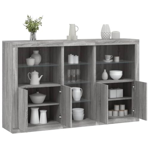 Qnhdfrt Sideboard mit LED-Beleuchtung Grau Sonoma 162 cm Breit Modernes Aufbewahrungsmöbel für Wohnzimmer Flur Qnhdfrt Sideboard mit LED-Beleuchtung Grau Sonoma 162 cm Breit Modernes Aufbewahrungsmöbel für Wohnzimmer Flur von Qnhdfrt