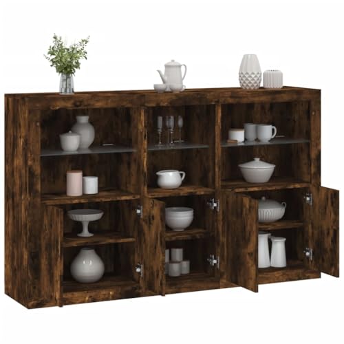 Qnhdfrt Sideboard mit RGB LED-Beleuchtung Räuchereiche Holzwerkstoff 162x37x100 cm Moderner Beistellschrank für Wohnzimmer Flur Küche mit viel Stauraum Qnhdfrt Sideboard mit RGB LED-Beleuchtung Räuchereiche Holzwerkstoff 162x37x100 cm Moderner Beistellschrank für Wohnzimmer Flur Küche mit viel Stauraum von Qnhdfrt