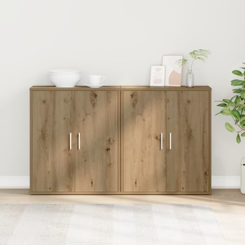 Qnhdfrt Sideboard mit Regal und Tür 2 Stück Eiche Handwerklich 60x31x70cm Modernes Design für Wohnzimmer Esszimmer Büro Qnhdfrt Sideboard mit Regal und Tür 2 Stück Eiche Handwerklich 60x31x70cm Modernes Design für Wohnzimmer Esszimmer Büro von Qnhdfrt