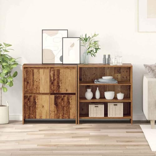 Qnhdfrt Sideboard mit Regal und Tür 2-teilig Altholz 70 x 41 x 75 cm Holzwerkstoff – Modernes Design für Wohnzimmer, Küche und Flur Qnhdfrt Sideboard mit Regal und Tür 2-teilig Altholz 70 x 41 x 75 cm Holzwerkstoff – Modernes Design für Wohnzimmer, Küche und Flur von Qnhdfrt