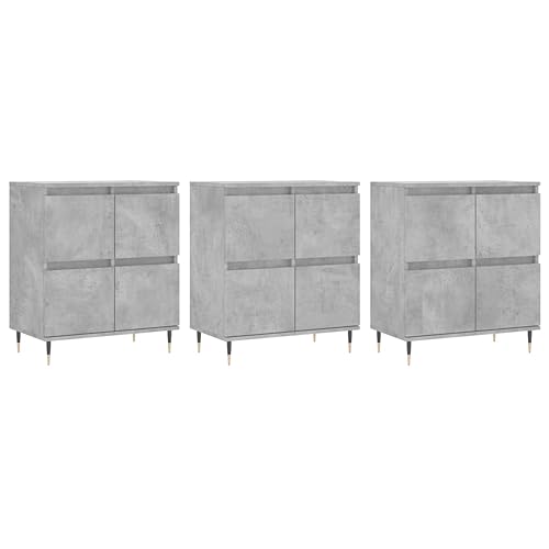 Qnhdfrt Sideboards 3er Set Betongrau Holzwerkstoff Breiter Aufbewahrungsschrank für Wohnzimmer Küche Flur Qnhdfrt Sideboards 3er Set Betongrau Holzwerkstoff Breiter Aufbewahrungsschrank für Wohnzimmer Küche Flur von Qnhdfrt