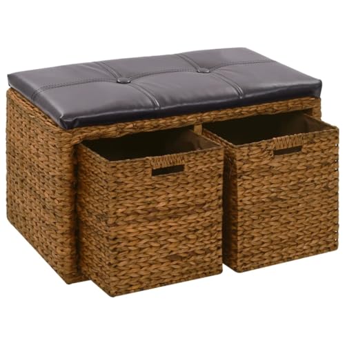 Qnhdfrt Sitzbank aus Seegras mit 2 Körben und Polster 71×40×42 cm Rustikale Flur Bank mit Stauraum für Schlafzimmer Esszimmer oder Küche Qnhdfrt Sitzbank aus Seegras mit 2 Körben und Polster 71×40×42 cm Rustikale Flur Bank mit Stauraum für Schlafzimmer Esszimmer oder Küche von Qnhdfrt