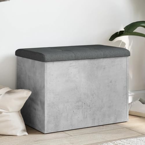 Qnhdfrt Sitzbank mit Stauraum Betongrau 62x42x45 cm aus Holzwerkstoff Gemütliche Sitzbank mit gepolstertem Kissen und hoher Belastbarkeit bis 110 kg für Flur Wohnzimmer und Schlafzimmer Qnhdfrt Sitzbank mit Stauraum Betongrau 62x42x45 cm aus Holzwerkstoff Gemütliche Sitzbank mit gepolstertem Kissen und hoher Belastbarkeit bis 110 kg für Flur Wohnzimmer und Schlafzimmer von Qnhdfrt