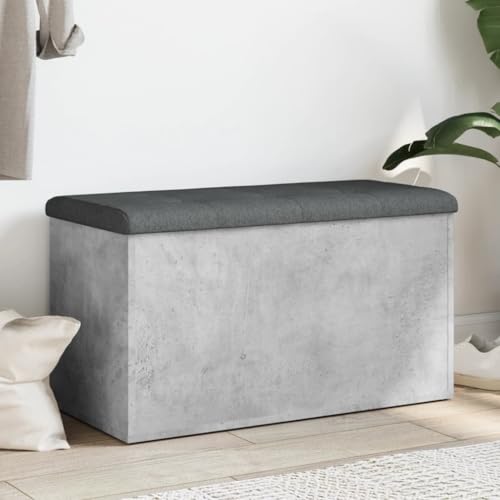Qnhdfrt Sitzbank mit Stauraum Betongrau 82 x 42 x 45 cm aus Holzwerkstoff Gemütliche Sitzgelegenheit mit gepolstertem Kissen und stabilen Scharnieren Vielseitig für Flur Wohnzimmer oder Schlafzimmer Qnhdfrt Sitzbank mit Stauraum Betongrau 82 x 42 x 45 cm aus Holzwerkstoff Gemütliche Sitzgelegenheit mit gepolstertem Kissen und stabilen Scharnieren Vielseitig für Flur Wohnzimmer oder Schlafzimmer von Qnhdfrt