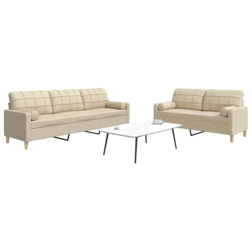 Qnhdfrt Sofagarnitur 2+3 Sitzer Creme Stoff Wohnzimmer Couch Set mit Dekokissen Bequem Modern Qnhdfrt Sofagarnitur 2+3 Sitzer Creme Stoff Wohnzimmer Couch Set mit Dekokissen Bequem Modern von Qnhdfrt