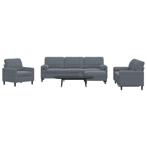 Qnhdfrt Sofagarnitur 4-TLG Dunkelgrau Samt mit Kissen und Fußhocker für Wohnzimmer Esszimmer Balkon Modernes Design Bequemes Sitzerlebnis Qnhdfrt Sofagarnitur 4-TLG Dunkelgrau Samt mit Kissen und Fußhocker für Wohnzimmer Esszimmer Balkon Modernes Design Bequemes Sitzerlebnis von Qnhdfrt