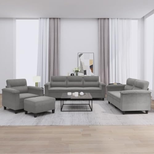 Qnhdfrt Sofagarnitur Dunkelgrau Mikrofasergewebe Sessel 2-Sitzer 3-Sitzer Sofa mit Fußhocker und Kissen Bequeme Sitzecke für Wohnzimmer Qnhdfrt Sofagarnitur Dunkelgrau Mikrofasergewebe Sessel 2-Sitzer 3-Sitzer Sofa mit Fußhocker und Kissen Bequeme Sitzecke für Wohnzimmer von Qnhdfrt