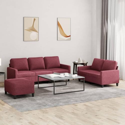 Qnhdfrt Sofagarnitur Set Weinrot mit Fußhocker – 2-Sitzer und 3-Sitzer Sofa für Wohnzimmer, Bequeme Polsterung und Robustes Gestell aus Metall Qnhdfrt Sofagarnitur Set Weinrot mit Fußhocker – 2-Sitzer und 3-Sitzer Sofa für Wohnzimmer, Bequeme Polsterung und Robustes Gestell aus Metall von Qnhdfrt