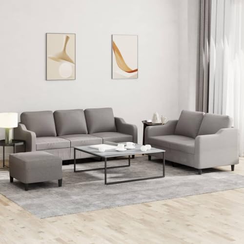 Qnhdfrt Sofagarnitur Taupe Stoff mit Kissen: 2-Sitzer und 3-Sitzer Sofa Set inklusive Fußhocker, Bequeme und Robuste Sitzgarnitur für Wohnzimmer, Balkon oder Jugendzimmer Qnhdfrt Sofagarnitur Taupe Stoff mit Kissen: 2-Sitzer und 3-Sitzer Sofa Set inklusive Fußhocker, Bequeme und Robuste Sitzgarnitur für Wohnzimmer, Balkon oder Jugendzimmer von Qnhdfrt