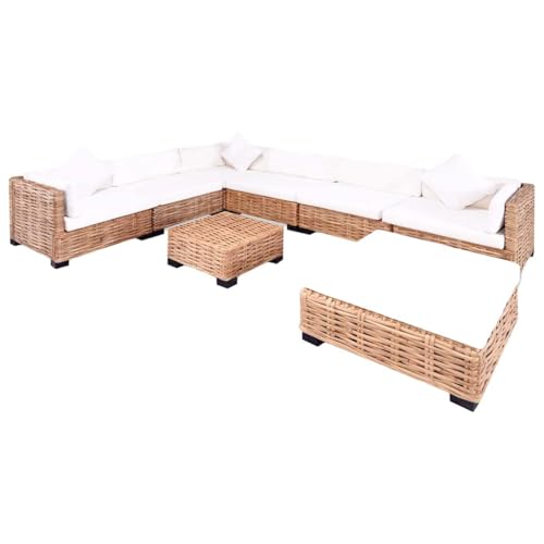 Qnhdfrt Sofagarnitur aus Natürlichem Rattan 27-teilig Braun mit Creme Kissen Ecksofa Set inklusive Couchtisch für Wohnzimmer Wintergarten Langlebig und Gemütlich Qnhdfrt Sofagarnitur aus Natürlichem Rattan 27-teilig Braun mit Creme Kissen Ecksofa Set inklusive Couchtisch für Wohnzimmer Wintergarten Langlebig und Gemütlich von Qnhdfrt