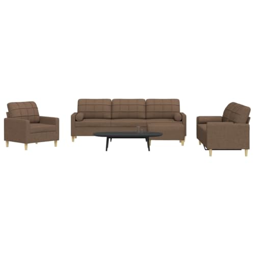 Qnhdfrt Sofagarnitur mit Fußhocker und Dekokissen Braun Stoff 3+2+1 Teile Set Bequem Modern für Wohnzimmer Lounge Qnhdfrt Sofagarnitur mit Fußhocker und Dekokissen Braun Stoff 3+2+1 Teile Set Bequem Modern für Wohnzimmer Lounge von Qnhdfrt