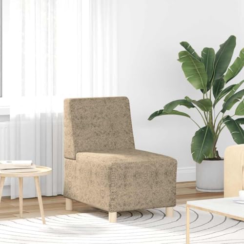 Qnhdfrt Sofasessel ohne Armlehnen Hellgrau Wildleder-Optik 55 cm Sitzbreite komfortabler Sessel für Wohnzimmer Balkon oder Jugendzimmer von Qnhdfrt