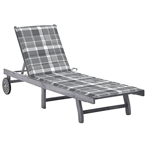 Qnhdfrt Sonnenliege aus massivem Akazienholz Grau mit Verstellbarer Rückenlehne und Fußstütze, Bequeme Relaxliege für Garten, Balkon und Poolbereich Qnhdfrt Sonnenliege aus massivem Akazienholz Grau mit Verstellbarer Rückenlehne und Fußstütze, Bequeme Relaxliege für Garten, Balkon und Poolbereich von Qnhdfrt