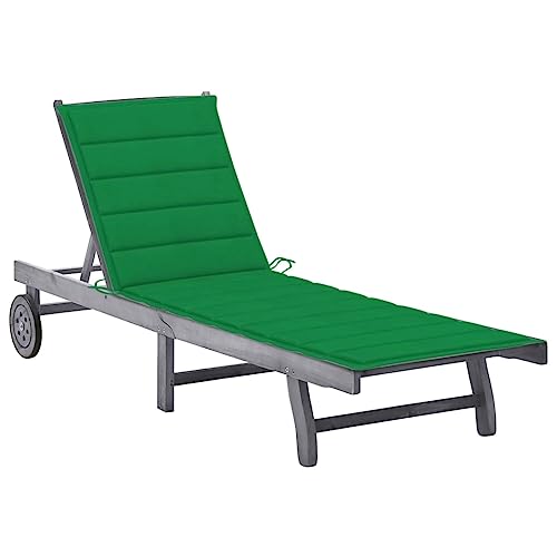 Qnhdfrt Sonnenliege aus massivem Akazienholz Grau mit Verstellbarer Rückenlehne und Fußstütze, Bequeme Relaxliege für Garten, Balkon und Poolbereich Qnhdfrt Sonnenliege aus massivem Akazienholz Grau mit Verstellbarer Rückenlehne und Fußstütze, Bequeme Relaxliege für Garten, Balkon und Poolbereich von Qnhdfrt