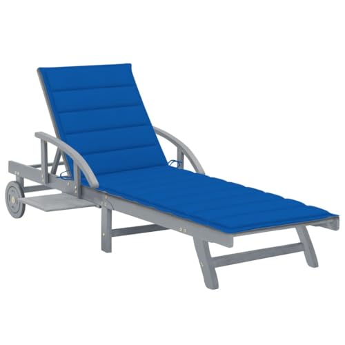 Qnhdfrt Sonnenliege aus massivem Akazienholz grau mit Verstellbarer Rückenlehne und praktischer Ablage Relaxliege für Garten, Balkon und Poolbereich Qnhdfrt Sonnenliege aus massivem Akazienholz grau mit Verstellbarer Rückenlehne und praktischer Ablage Relaxliege für Garten, Balkon und Poolbereich von Qnhdfrt