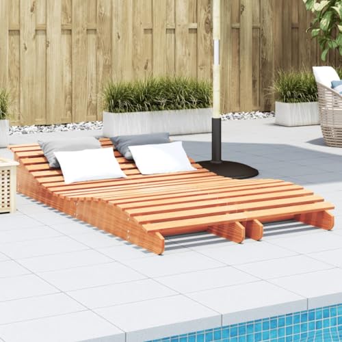 Qnhdfrt Sonnenliege aus massivem Kiefernholz 2er Set wachsbraun für Garten Pool und Terrasse robuste Outdoor-Liege mit ergonomischem Design von Qnhdfrt
