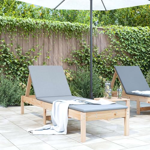 Qnhdfrt Sonnenliege aus massivem Kiefernholz mit Verstellbarer Rückenlehne für Garten, Pool und Terrasse von Qnhdfrt