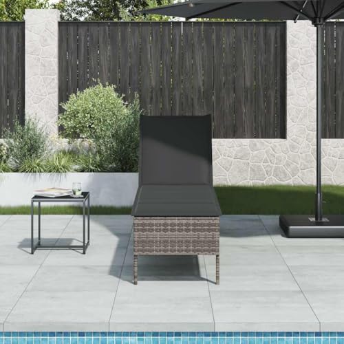 Qnhdfrt Sonnenliege mit Verstellbarer Rückenlehne PE-Rattan Grau Gartenliege Strandliege Outdoor Relaxliege mit Kissen für Garten, Balkon und Strand Qnhdfrt Sonnenliege mit Verstellbarer Rückenlehne PE-Rattan Grau Gartenliege Strandliege Outdoor Relaxliege mit Kissen für Garten, Balkon und Strand von Qnhdfrt