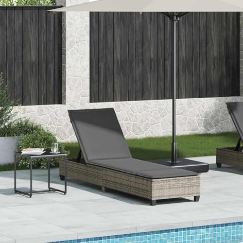Qnhdfrt Sonnenliege mit Verstellbarer Rückenlehne PE-Rattan Grau Gartenliege Strandliege Relaxliege für Balkon und Garten Qnhdfrt Sonnenliege mit Verstellbarer Rückenlehne PE-Rattan Grau Gartenliege Strandliege Relaxliege für Balkon und Garten von Qnhdfrt