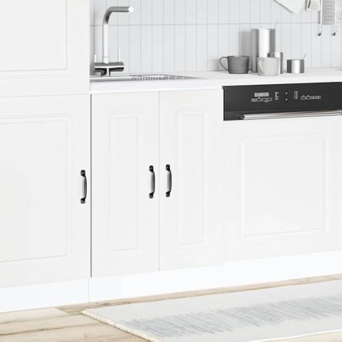 Qnhdfrt Spülenunterschrank Kalmar Weiß 60x46x81,5 cm Küchenschrank aus Holzwerkstoff mit verstellbaren Füßen und viel Stauraum für Küchenorganisation von Qnhdfrt