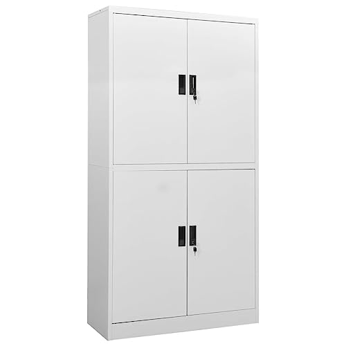 Qnhdfrt Stahl Büroschrank Aktenschrank Hellgrau 90x40x180 cm mit 4 Türen, einstellbaren Böden und Schloss - Robust und sicher für Dokumentenorganisation im Arbeitsbereich Qnhdfrt Stahl Büroschrank Aktenschrank Hellgrau 90x40x180 cm mit 4 Türen, einstellbaren Böden und Schloss - Robust und sicher für Dokumentenorganisation im Arbeitsbereich von Qnhdfrt
