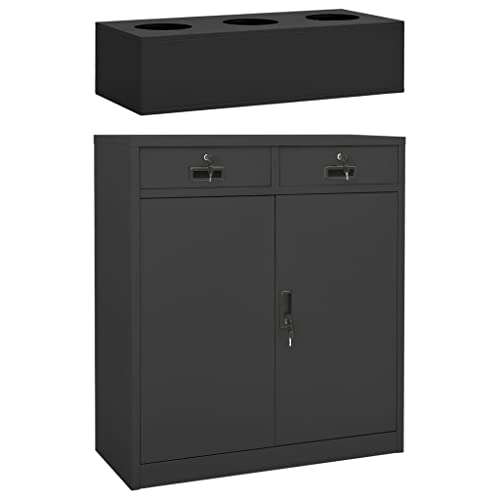 Qnhdfrt Stahl Büroschrank mit Pflanzkasten Anthrazit 90x40x125 cm Robust Modernes Design mit Schubladen und Schlössern für Aufbewahrung in Büro oder Zuhause Qnhdfrt Stahl Büroschrank mit Pflanzkasten Anthrazit 90x40x125 cm Robust Modernes Design mit Schubladen und Schlössern für Aufbewahrung in Büro oder Zuhause von Qnhdfrt