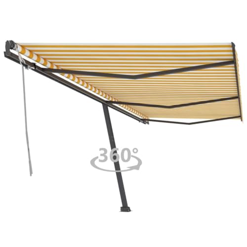 Qnhdfrt Standmarkise Freistehend Manuell Einziehbar 600x300 cm Gelb/Weiß Aluminium Sonnenschutz für Terrasse Garten Balkon Qnhdfrt Standmarkise Freistehend Manuell Einziehbar 600x300 cm Gelb/Weiß Aluminium Sonnenschutz für Terrasse Garten Balkon von Qnhdfrt