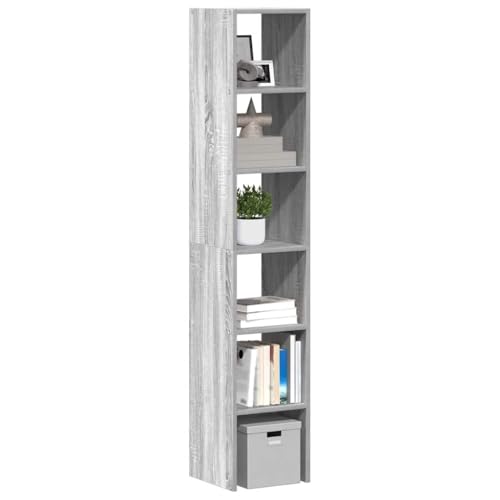 Qnhdfrt Stapelbare Bücherregale 2er Set Grau Sonoma 30x30x80 cm Holzwerkstoff Regal Aufbewahrungsschrank für Wohnzimmer Küche Bad Garten von Qnhdfrt