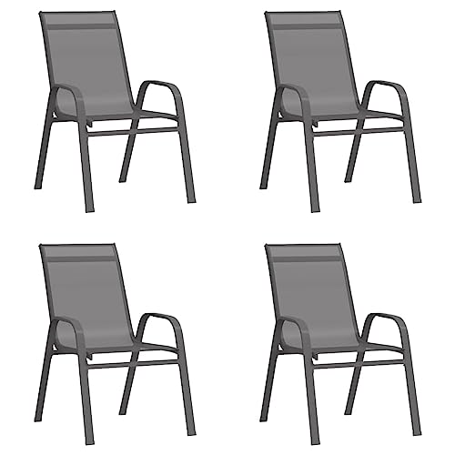 Qnhdfrt Stapelbare Gartenstühle 4er Set Grau Textilene - Robustes Design für Balkon Garten und Camping mit Platzsparendem Stapeln Qnhdfrt Stapelbare Gartenstühle 4er Set Grau Textilene - Robustes Design für Balkon Garten und Camping mit Platzsparendem Stapeln von Qnhdfrt