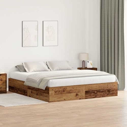 Qnhdfrt Stauraum Bettgestell aus Massivholz Eiche 180x200 cm Rustikales Design mit 8 Türen für King Size Matratze Robustes Schlafzimmer Möbel Qnhdfrt Stauraum Bettgestell aus Massivholz Eiche 180x200 cm Rustikales Design mit 8 Türen für King Size Matratze Robustes Schlafzimmer Möbel von Qnhdfrt