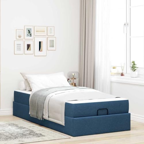 Qnhdfrt Stauraumbett Blau 100 x 200 cm Modernes Design mit Integriertem Stauraum und Matratze für Schlafzimmer von Qnhdfrt
