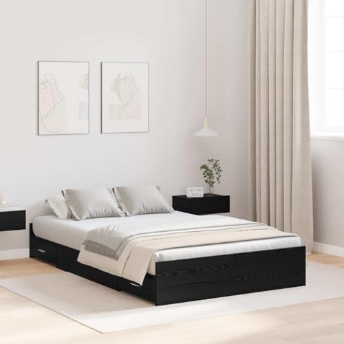Qnhdfrt Stauraumbett Schwarze Eiche 120 x 200 cm Modernes Bettgestell mit Integriertem Stauraum aus Holz Robustes Design für Schlafzimmer Gästebett und Jugendzimmer Qnhdfrt Stauraumbett Schwarze Eiche 120 x 200 cm Modernes Bettgestell mit Integriertem Stauraum aus Holz Robustes Design für Schlafzimmer Gästebett und Jugendzimmer von Qnhdfrt