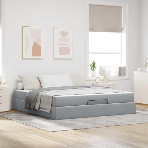 Qnhdfrt Stauraumbett mit Matratze 180 x 200 cm Modernes Design mit Integriertem Stauraum für Kleidung und Bettwäsche Hellgraues Stoffbettgestell für Schlafzimmer Qnhdfrt Stauraumbett mit Matratze 180 x 200 cm Modernes Design mit Integriertem Stauraum für Kleidung und Bettwäsche Hellgraues Stoffbettgestell für Schlafzimmer von Qnhdfrt