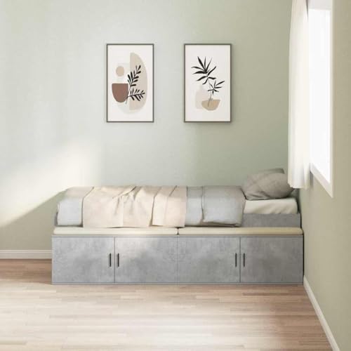Qnhdfrt Stauraumbettgestell Grau 90x190 cm Modernes Design mit Großen Staufächern aus Langlebigem Holzwerkstoff für Schlafzimmer Einzelbett mit 100 kg Tragfähigkeit Qnhdfrt Stauraumbettgestell Grau 90x190 cm Modernes Design mit Großen Staufächern aus Langlebigem Holzwerkstoff für Schlafzimmer Einzelbett mit 100 kg Tragfähigkeit von Qnhdfrt