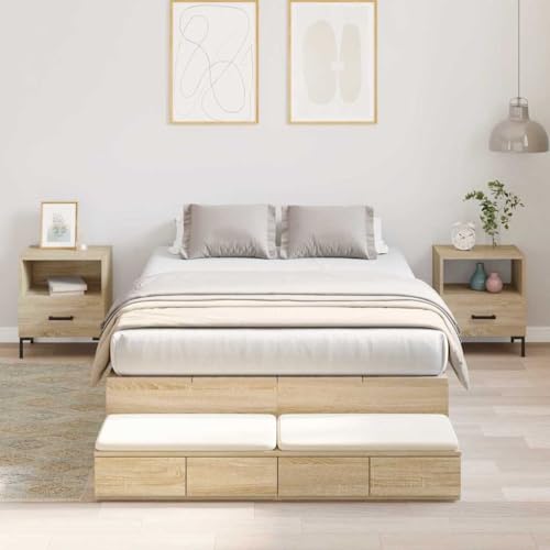 Qnhdfrt Stauraumbettgestell Sonoma Eiche 120x200 cm Modernes Bett mit 8 Schubladen aus Holzwerkstoff Robust & Platzsparend für Schlafzimmer Qnhdfrt Stauraumbettgestell Sonoma Eiche 120x200 cm Modernes Bett mit 8 Schubladen aus Holzwerkstoff Robust & Platzsparend für Schlafzimmer von Qnhdfrt