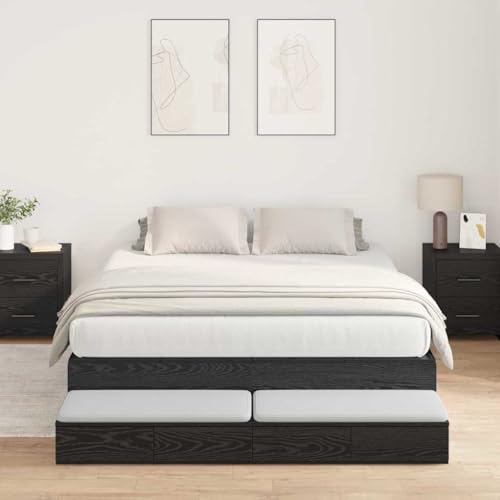 Qnhdfrt Stauraumbettgestell in Schwarz Eiche 140x200 cm Modernes Design mit 8 Schubladen für maximalen Stauraum Robustes Holzwerkstoff Material bis 200 kg Belastbar Qnhdfrt Stauraumbettgestell in Schwarz Eiche 140x200 cm Modernes Design mit 8 Schubladen für maximalen Stauraum Robustes Holzwerkstoff Material bis 200 kg Belastbar von Qnhdfrt