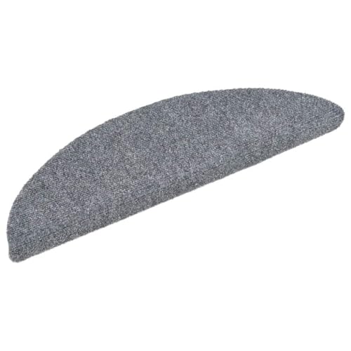 Qnhdfrt Stufenmatten 10 Stück selbstklebend Hellgrau 56x17x3 cm Antirutsch Treppenteppich aus Nadelvlies für Innenbereich Modernes Design von Qnhdfrt