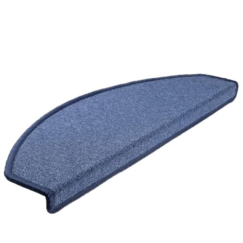 Qnhdfrt Stufenmatten 20 STK. 65x24 cm blau Halbrund aus 100% getuftetem PP Florhöhe 3,5 mm mit Selbstklebendem Halt für Moderne Treppen im Wohnbereich von Qnhdfrt