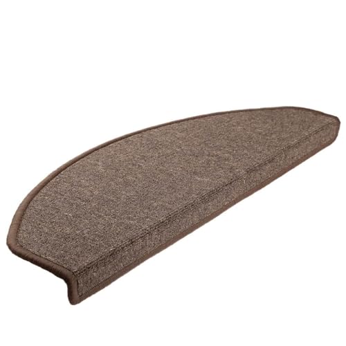 Qnhdfrt Stufenmatten 20 Stück Kaffeebraun 65x24x4 cm Treppenstufen Teppich aus 100% PP Getuftet mit Doppelseitigem Klebeband rutschfest & Schalldämmend für Innenbereich von Qnhdfrt