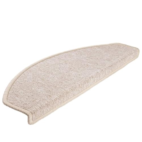 Qnhdfrt Stufenmatten 20 Stück Taupe Halbrund 65x24x4 cm Teppich Treppenstufen Selbstklebend Antirutsch Modern & Langlebig für Wohnbereich Flur Schlafzimmer von Qnhdfrt