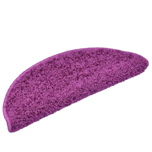 Qnhdfrt Stufenmatten 20 Stück Violett 65x21x4 cm Treppenstufen Teppich aus 100% PP Getuftet mit Doppelseitigem Klebeband Antirutsch und Schalldämmend für Innenbereich von Qnhdfrt